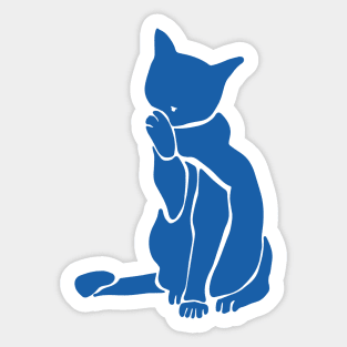 Matisse's Cat Var 1. in Blue Sticker